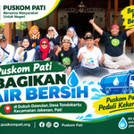 Puskom Pati Bagikan Air Bersih di Dukuh Dawulan, Desa Tondokerto, Jakenan Pati